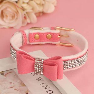 NEW Sparkling Bling Swarovski Crystal Rhinestone Pet Dog Fleece Collar +…